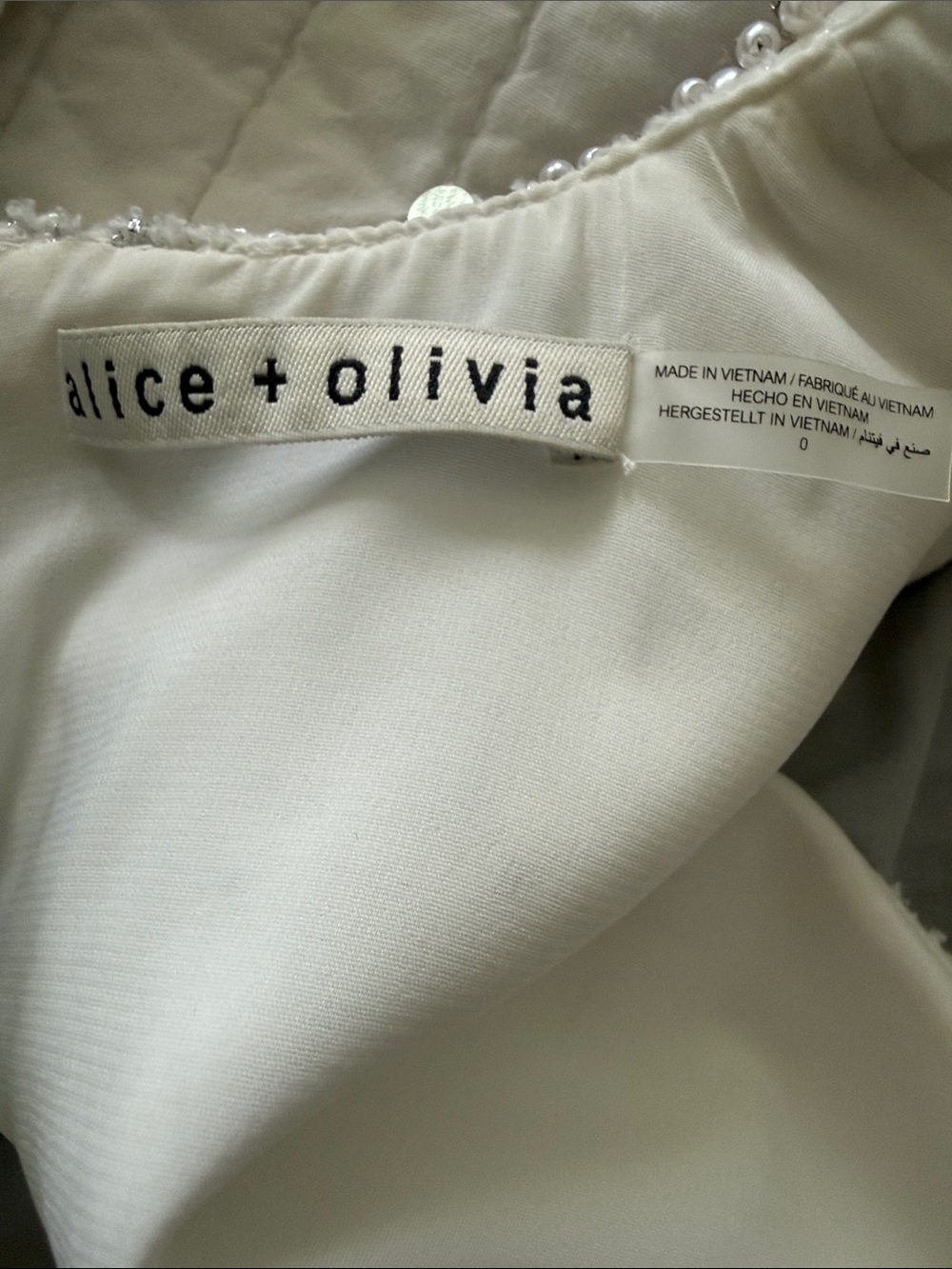 Alice + Olivia Ivory Sequin Tweed Sleeveless Shift Dress - Picture 4 of 4
